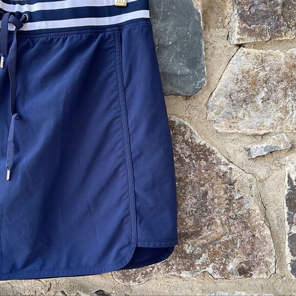 Athleta 'Sonara' Skort Mini Skirt Navy Blue/White Stripe 4 - Picture 4 of 5